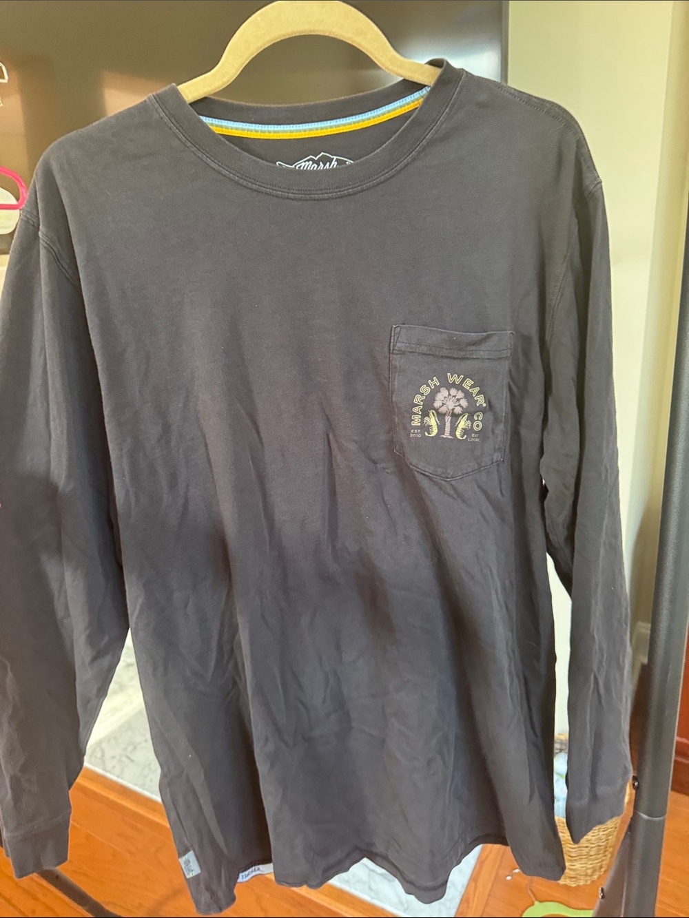 Mushwear Black Long-Sleeve Pocket Tee